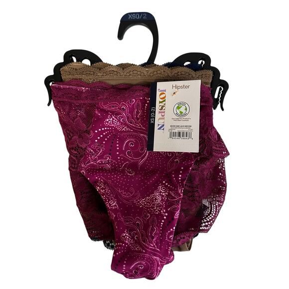 Joyspun Micro And Lace Hipster Underwear 3 Pack Womens XS 0-2 - Picture 1 of 5